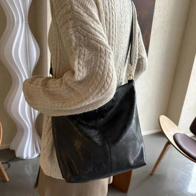 Alexis - Borsa a secchiello in pelle vintage per uso quotidiano