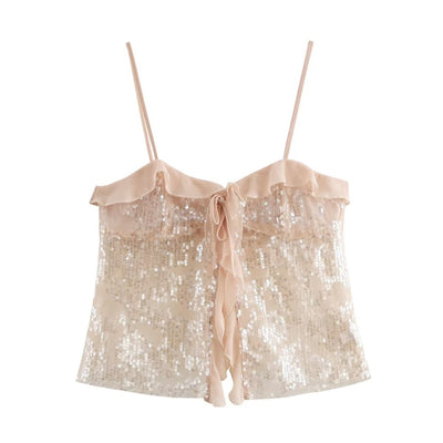 Clarissa | Top Halter con Paillettes