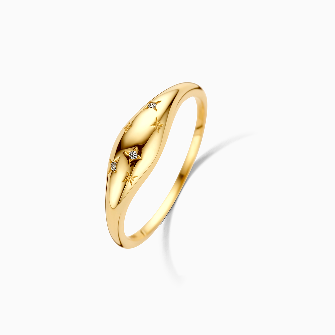 Anello con diamante a cupola | Oro
