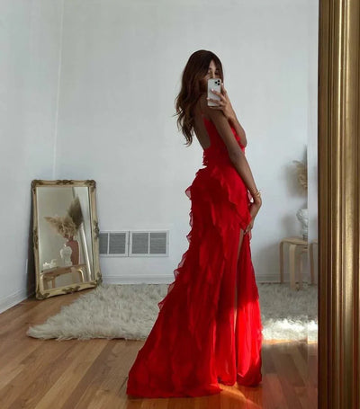 Mia - Elegante Maxi Dress con Spacco e Lunghezza Piena