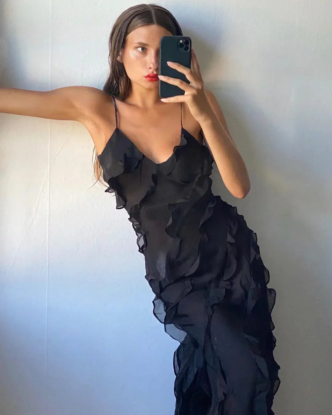 Mia - Elegante Maxi Dress con Spacco e Lunghezza Piena