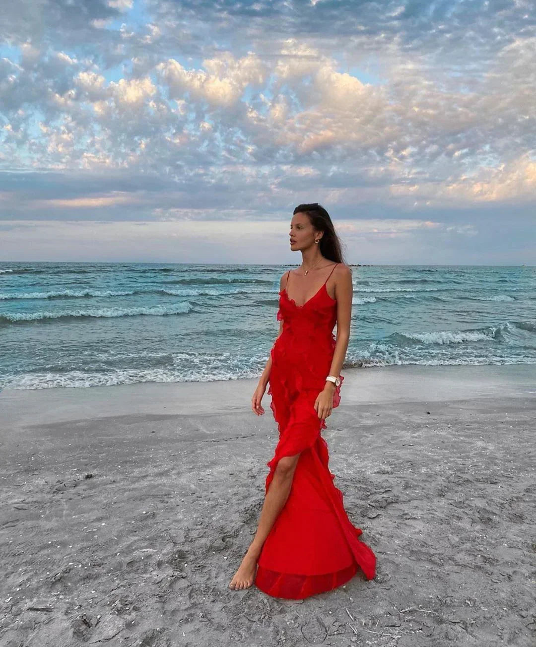 Mia - Elegante Maxi Dress con Spacco e Lunghezza Piena