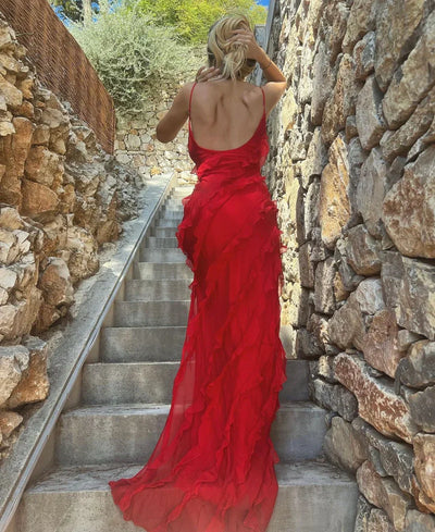 Mia - Elegante Maxi Dress con Spacco e Lunghezza Piena