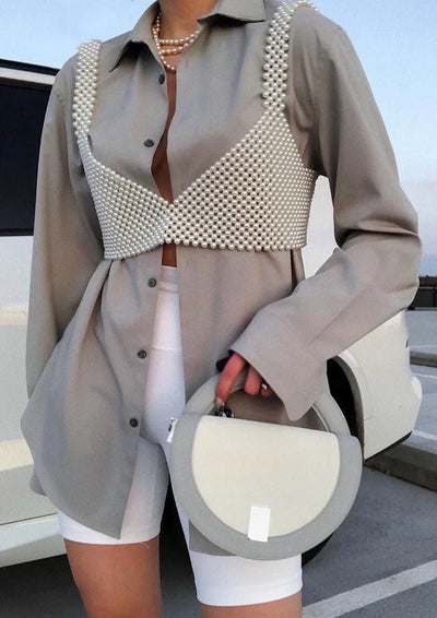 Anneliese | Top Senza Maniche con Perle
