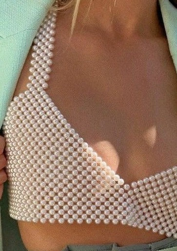 Anneliese | Top Senza Maniche con Perle