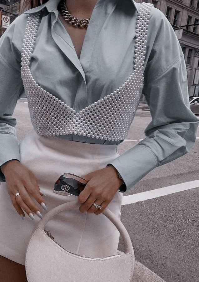 Anneliese | Top Senza Maniche con Perle