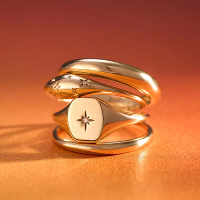 Anello con diamante a cupola | Oro