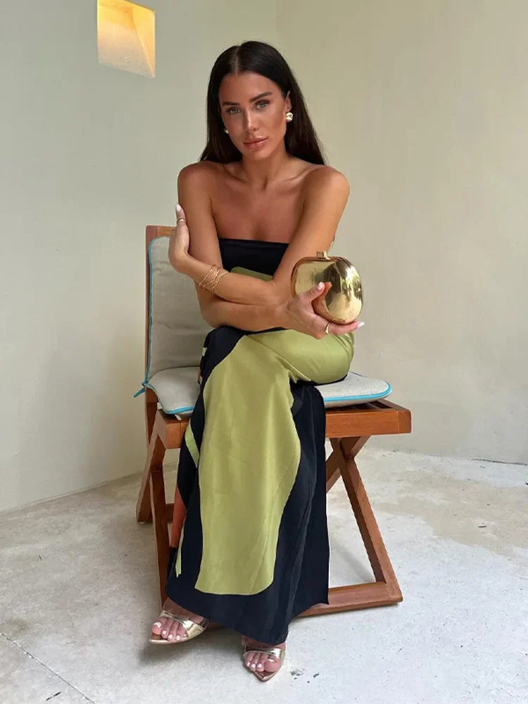 Paige - Abito Maxi Stampato Senza Spalline per Donna