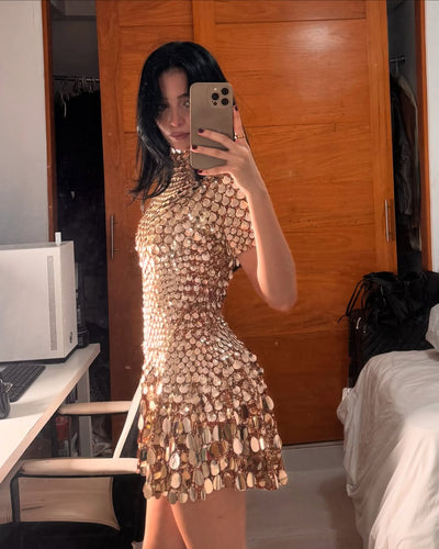 Monica | Abito Mini con Collo Alto