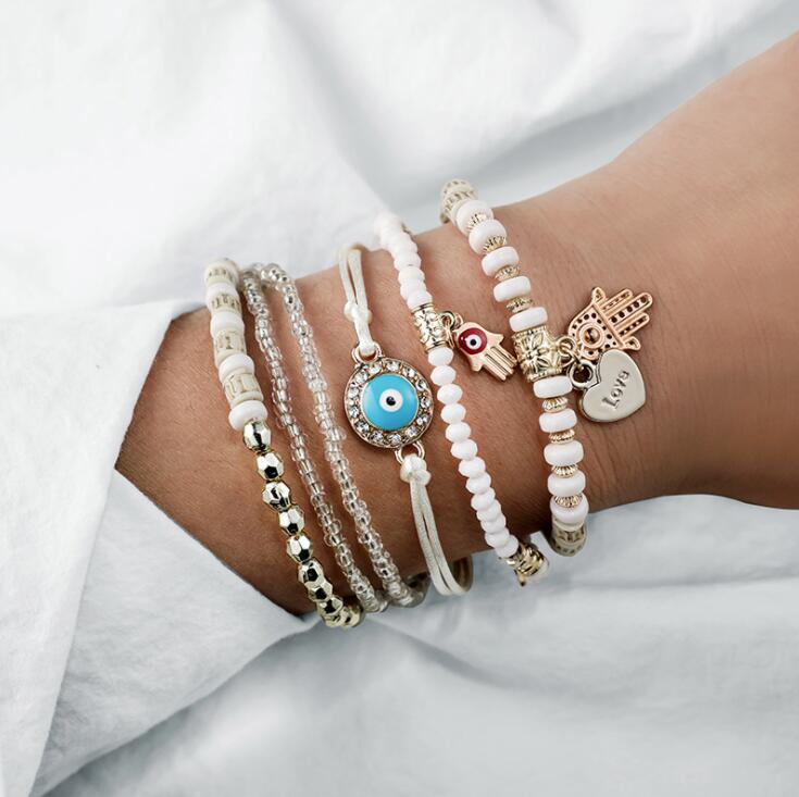 Makayla - Bracciali Boho Occhio Cuore in Pietra Naturale