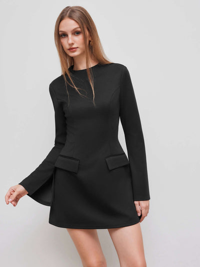 Valentina® | Abito Mini a Maniche Lunghe con Collo Alto
