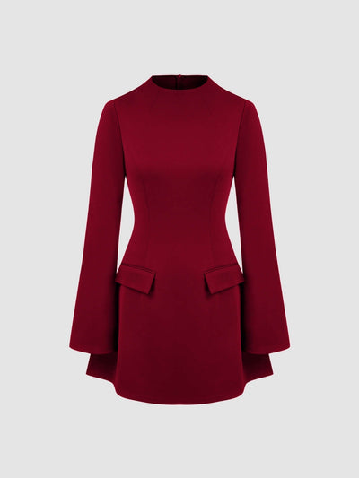 Valentina® | Abito Mini a Maniche Lunghe con Collo Alto