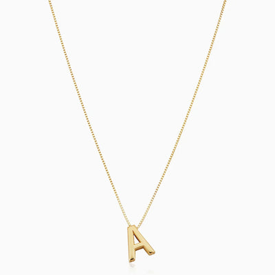 Collana con iniziale e lettera d'amore | Oro