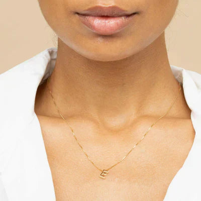 Collana con iniziale e lettera d'amore | Oro