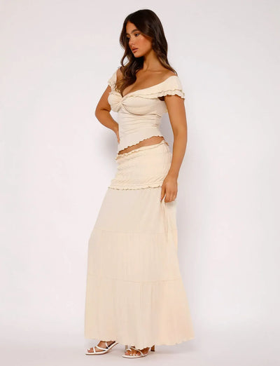 Paula | Top Volant con Gonna Maxi Set Boho