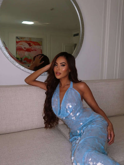 Leanna | Abito Maxi in Paillettes Sfavillanti