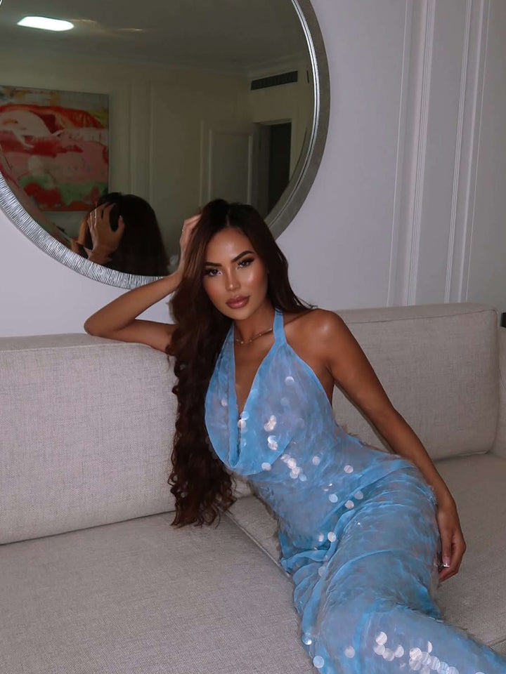 Leanna | Abito Maxi in Paillettes Sfavillanti