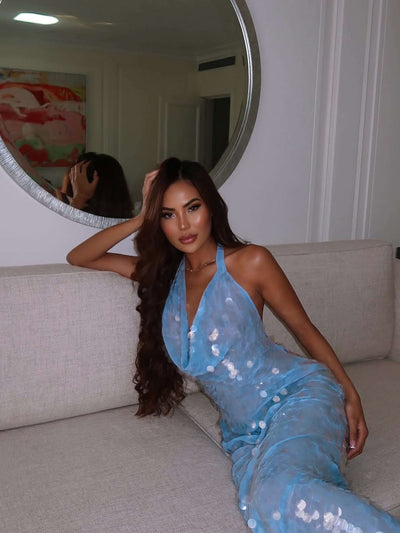 Leanna | Abito Maxi in Paillettes Sfavillanti
