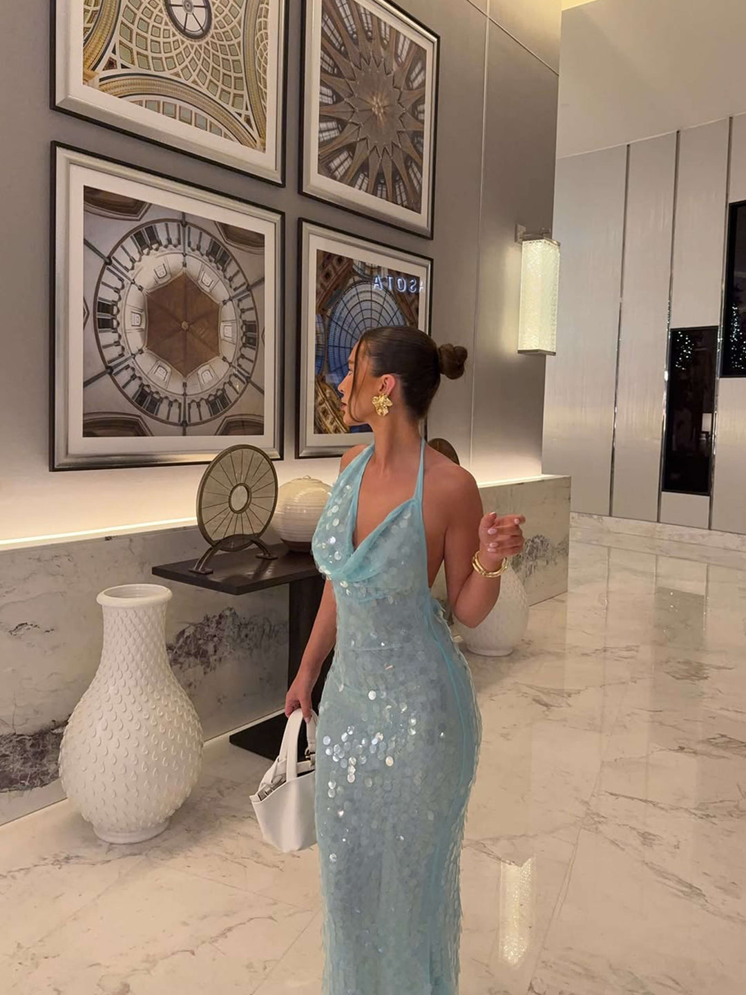 Leanna | Abito Maxi in Paillettes Sfavillanti