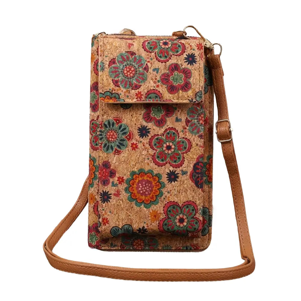 Julia - Portafoglio a tracolla floreale boho per donne