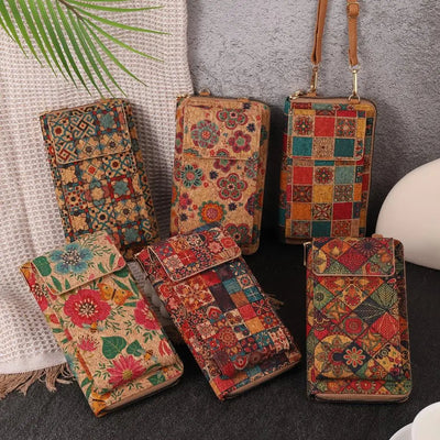 Julia - Portafoglio a tracolla floreale boho per donne