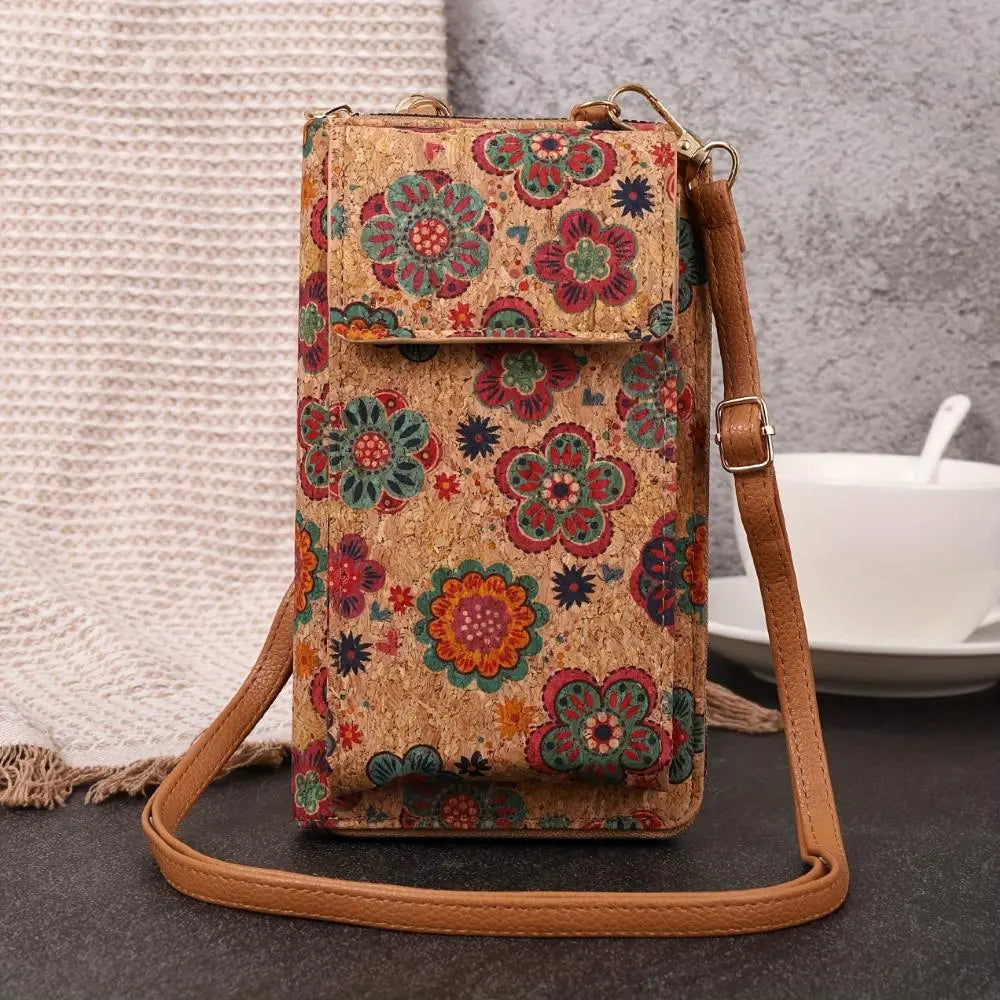 Julia - Portafoglio a tracolla floreale boho per donne