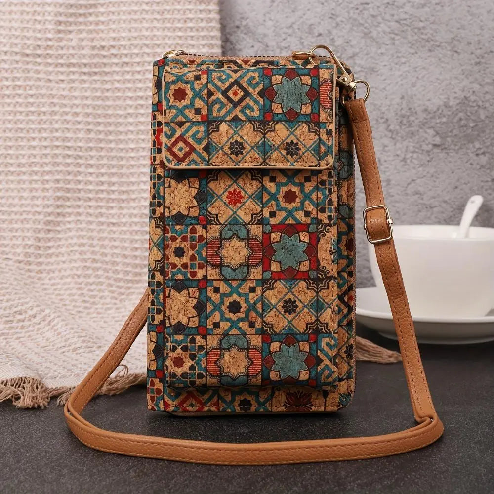 Julia - Portafoglio a tracolla floreale boho per donne