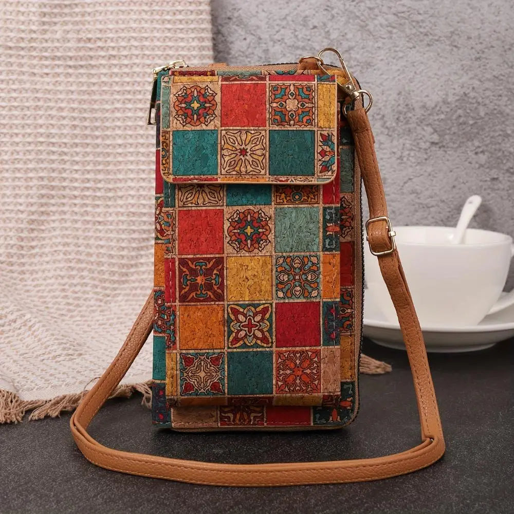 Julia - Portafoglio a tracolla floreale boho per donne
