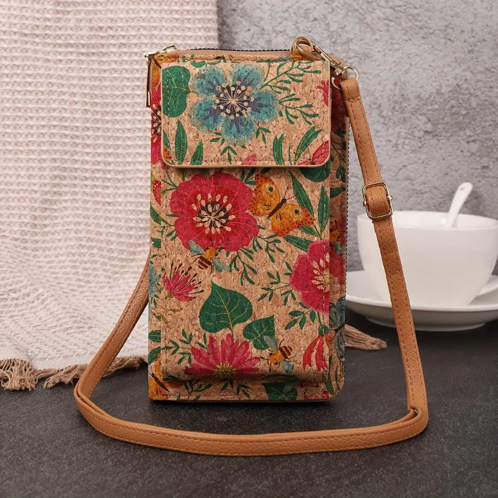 Julia - Portafoglio a tracolla floreale boho per donne