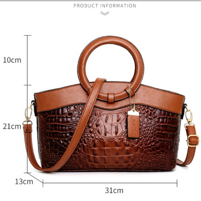 Oriana - Borsa a Mano in Coccodrillo con Gradiente Retro