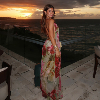 Leah - Abito lungo chic senza schiena per donna