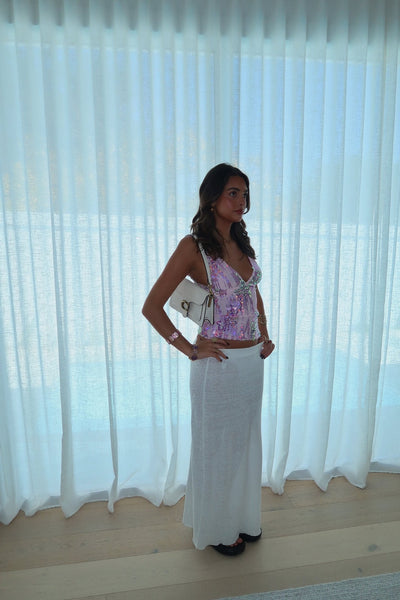 Ivanna | Top Corto Halter con Paillettes