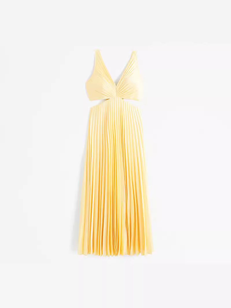 Sarai - Maxidress in Colore Unito con Scollatura a V Trendy