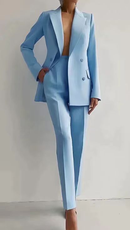 Monroe - Set Blazer e Pantaloni in Colore Solido Casual