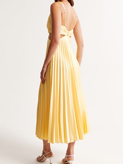 Sarai - Maxidress in Colore Unito con Scollatura a V Trendy