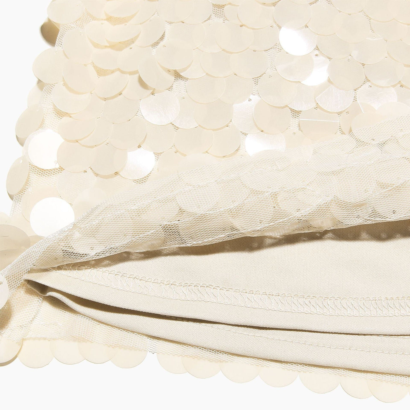 Harper - Gonna Mini con Zip e Paillettes Alta Vita