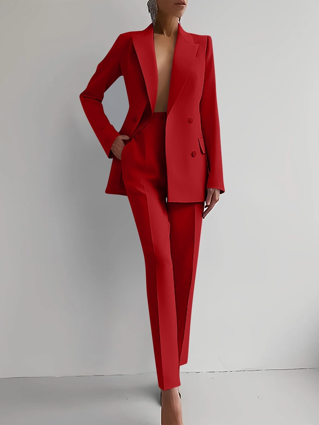 Monroe - Set Blazer e Pantaloni in Colore Solido Casual