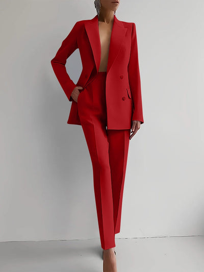 Monroe - Set Blazer e Pantaloni in Colore Solido Casual