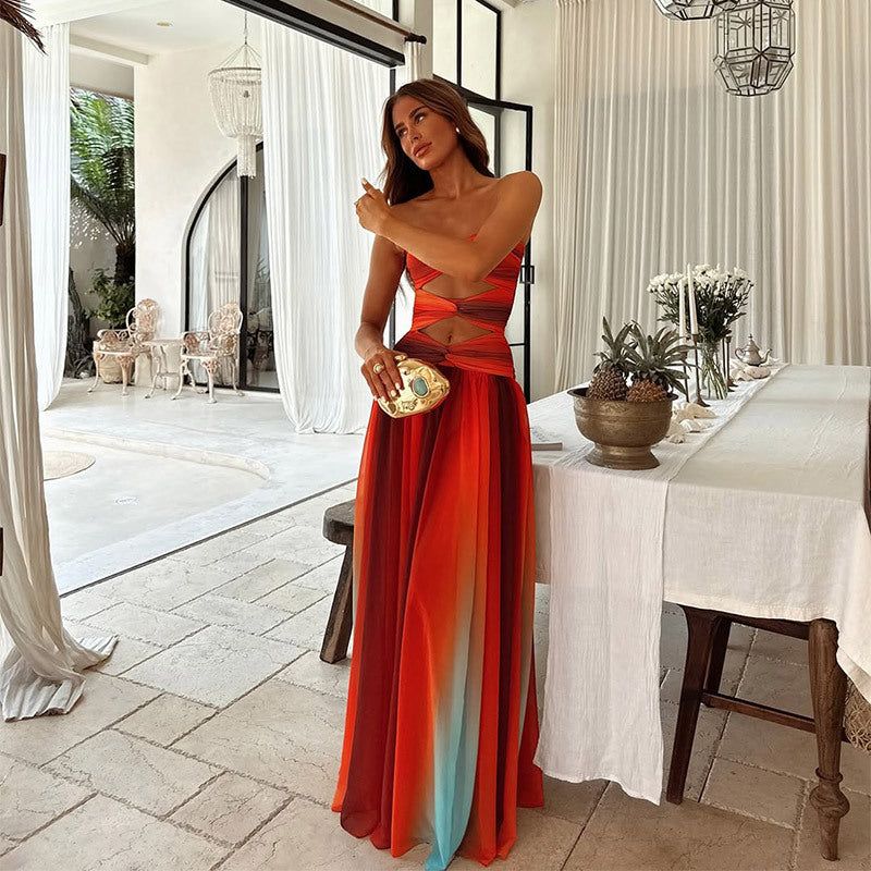 Bella - Vestito Maxi con Sfumature Tie-dye
