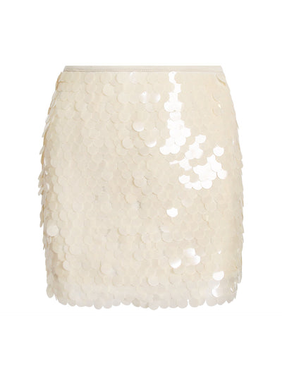Harper - Gonna Mini con Zip e Paillettes Alta Vita