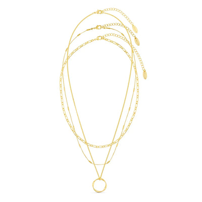 Collana a tre fili con cerchio aperto | Oro