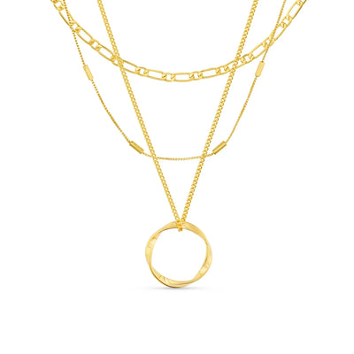 Collana a tre fili con cerchio aperto | Oro