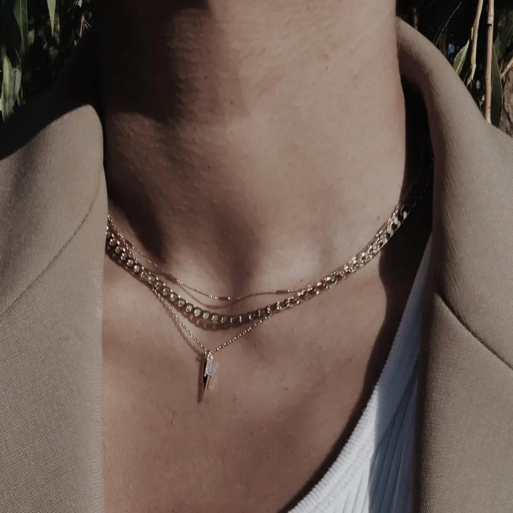 Collana con catena a maglie piatte | Oro