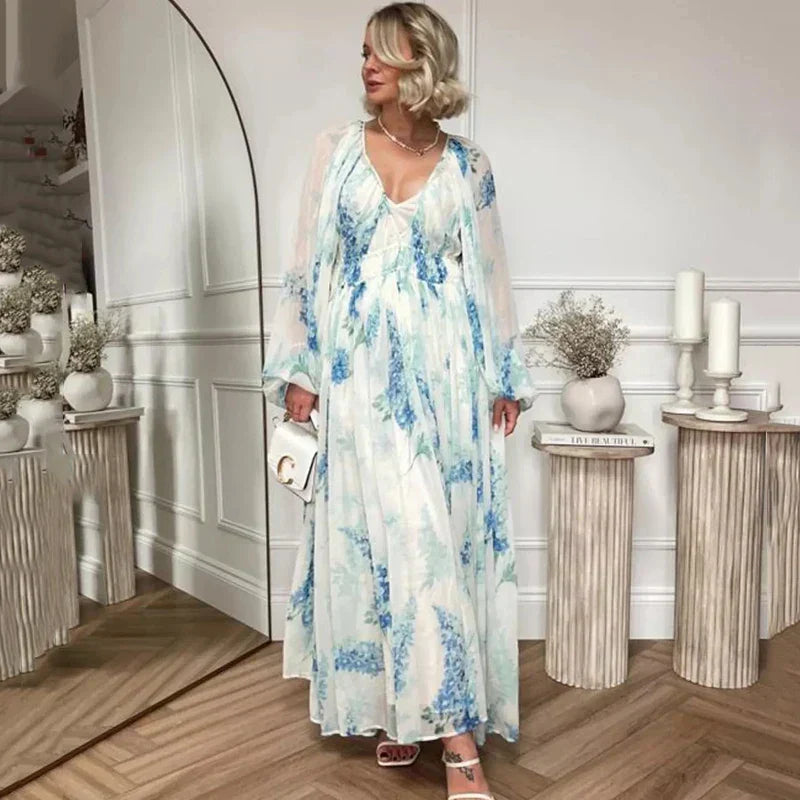 Nora – Vestito Maxi Blu Oceano