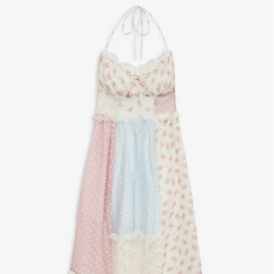 Cyrille - Elegante Abito Maxi Patchwork con Spalline