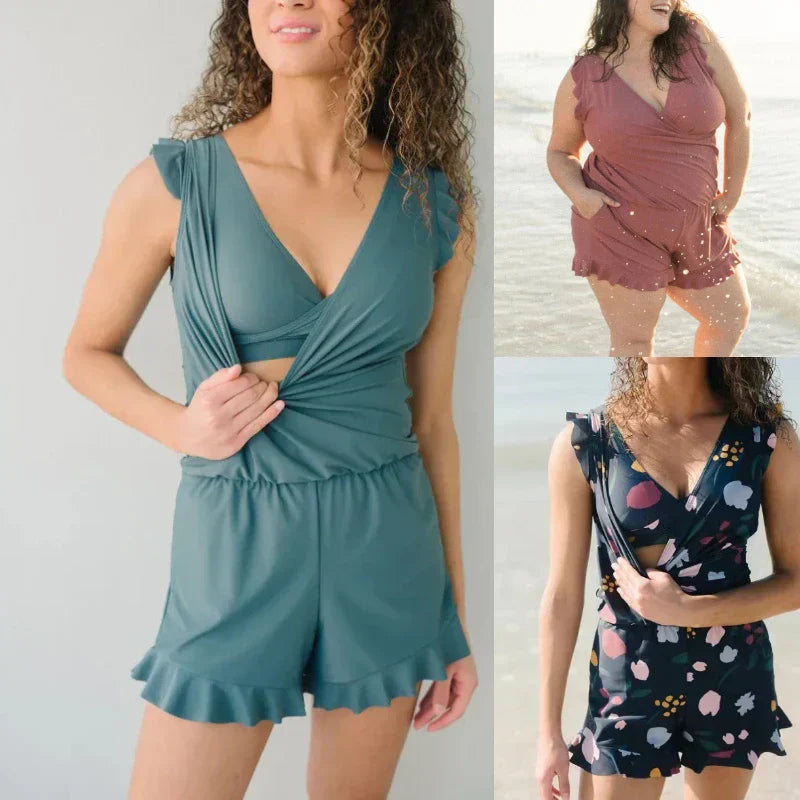 Sofia – Abito Midi Elegante con Maniche a Balze
