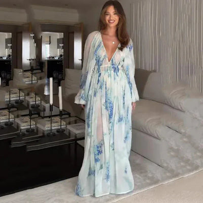 Nora – Vestito Maxi Blu Oceano