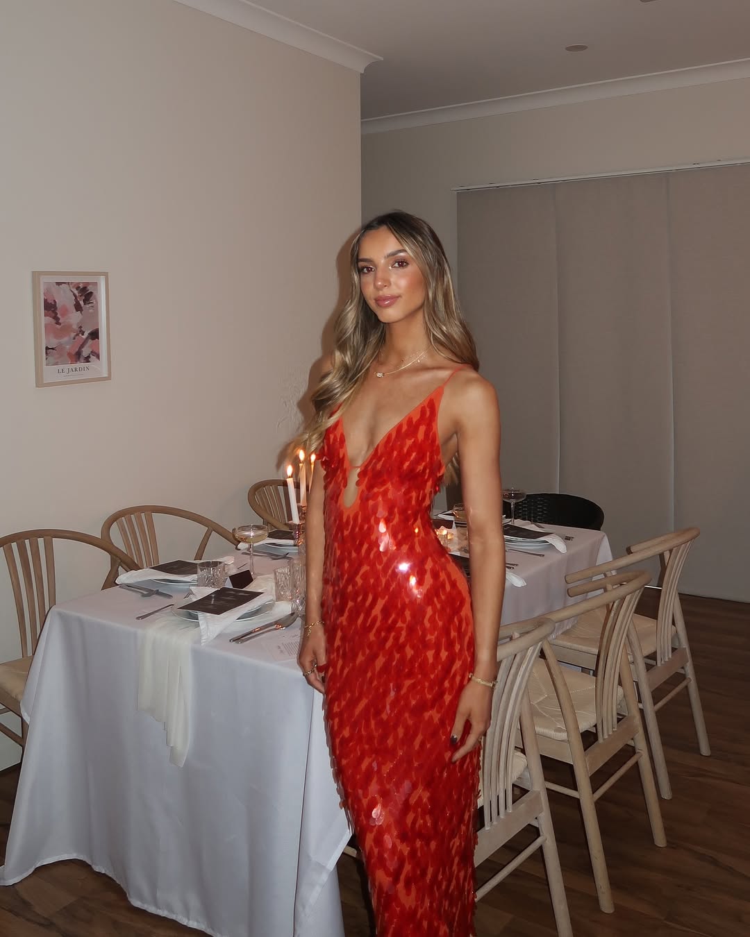 Ivy - Vestito da sera con spalline sottili e paillettes glitterate