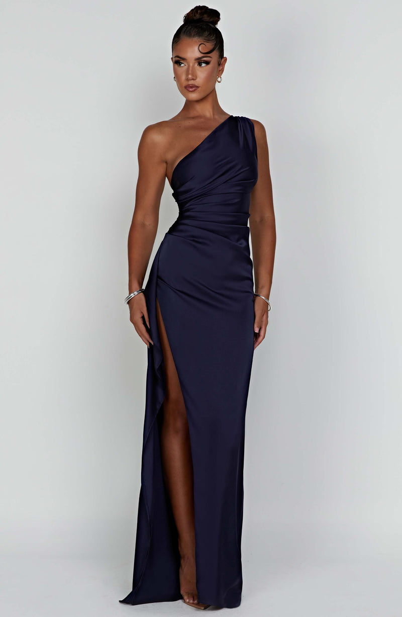 Saoirse - Abito Bodycon Lungo in Raso con Spalla Scoperta