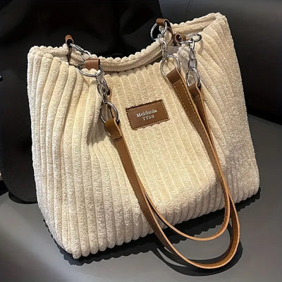 Maria - Borsa a Spalla in Velluto a Coste alla Moda
